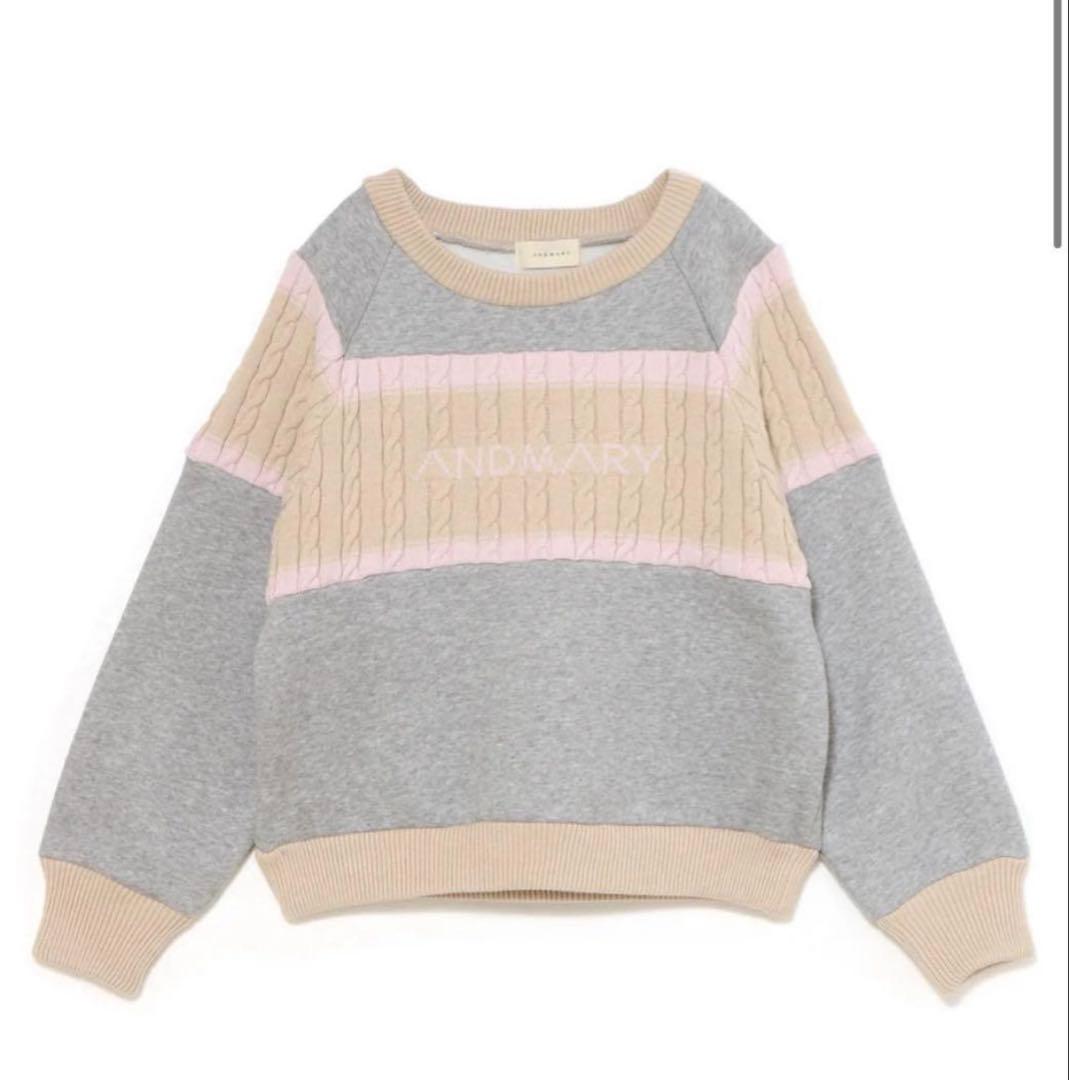 アンドマリー Logo loose sweat gray andmary ANDMARY】Logo loose sweat