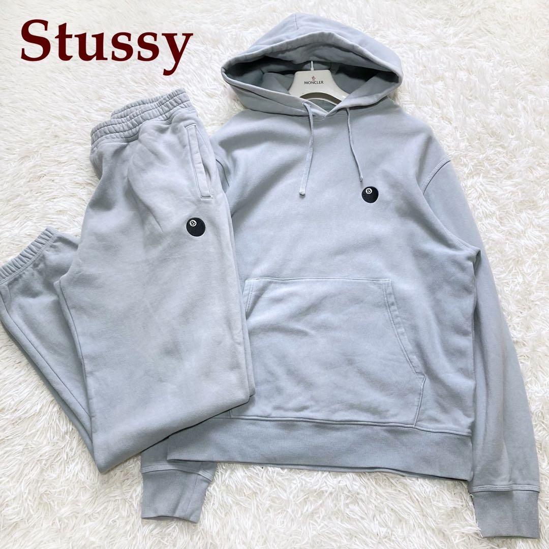 人気✨stussy セットアップ 8ボール パーカー スウェット 上下 グレー