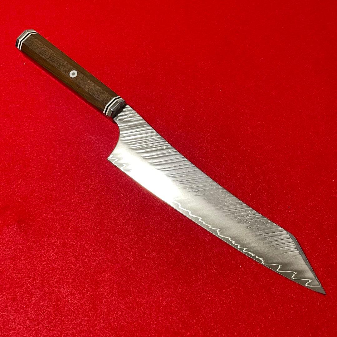 鬼反り切付型 VG10 ダマスカス 牛刀 万能 包丁 230mm 黒檀八角 切付牛刀 VG-10 ダマスカス 八角コムプライト(レッド)柄 210mm – MUSASHI