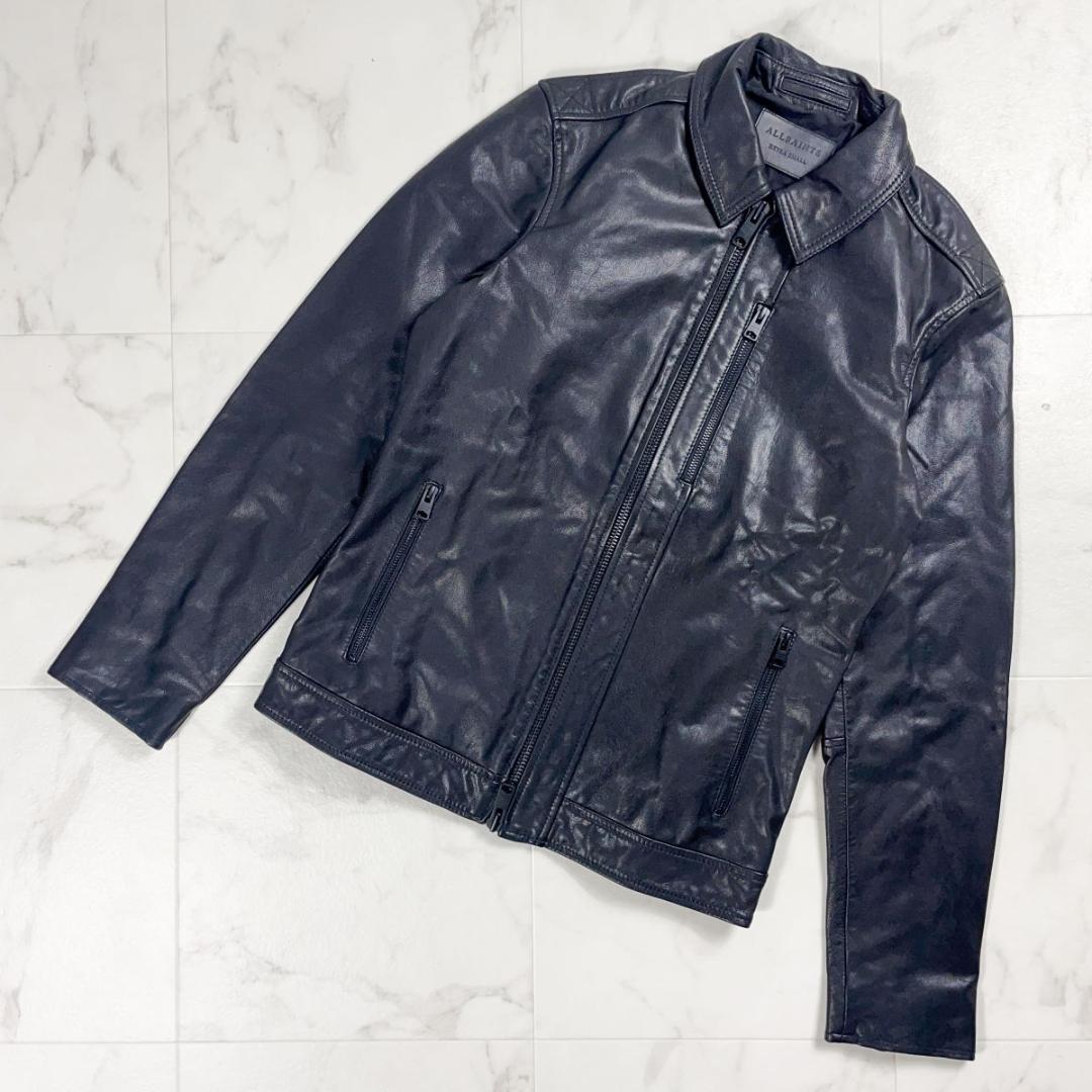 ALLSAINTS レザージャケット ジップアップ 黒 XS*ZC736 ALLSAINTS（オールセインツ） コート ジャケット MILLER ZIP UP