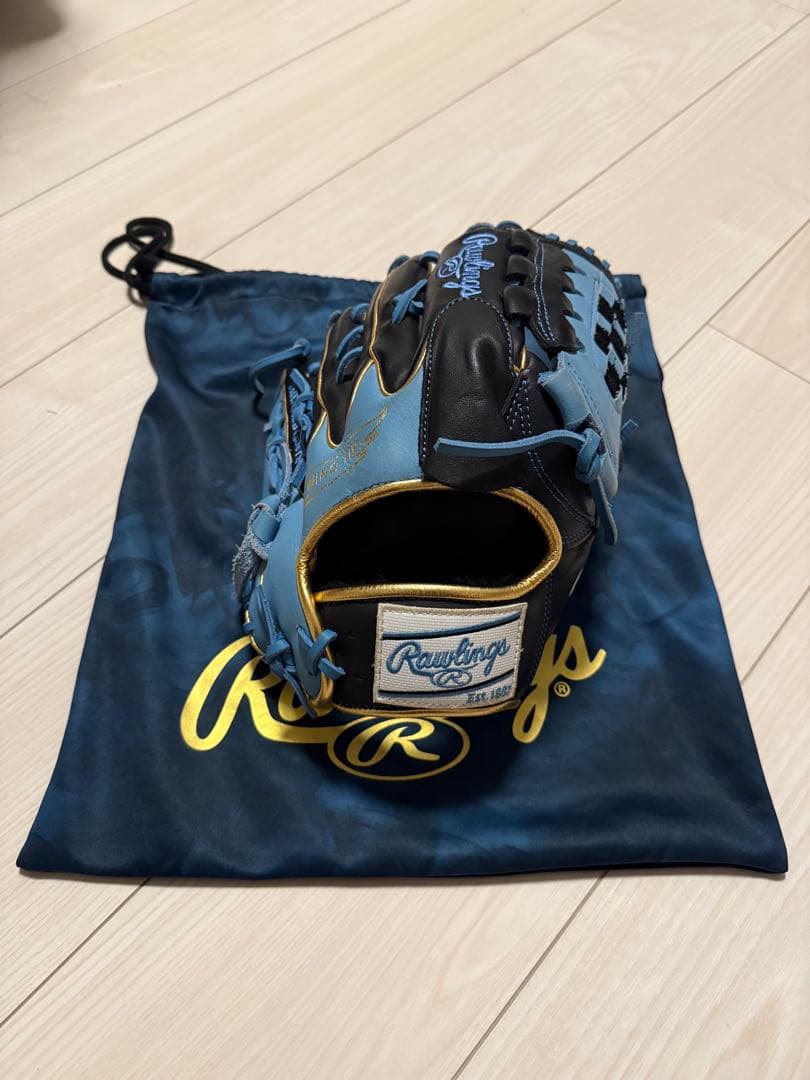 Rawlings 軟式グローブ 青/黒 収納袋付き デザインリメイク済み】 ローリングス 軟式グローブ / オールラウンド