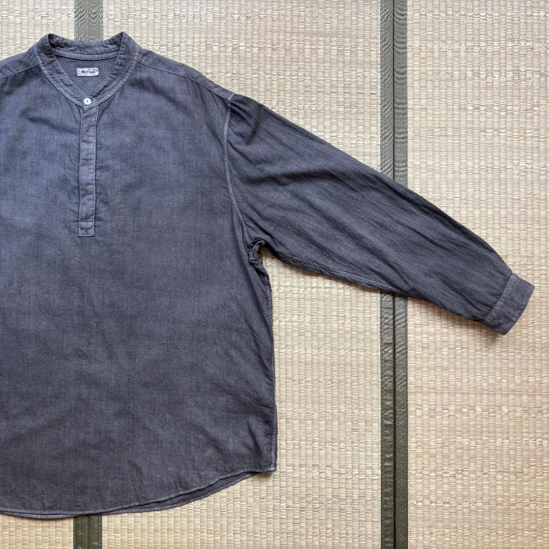 【美品】MITTAN カディクルタシャツ 松煙(濃) サイズ3 MITTAN - 【ラスト1点】カディシャツ(松煙) | Salty