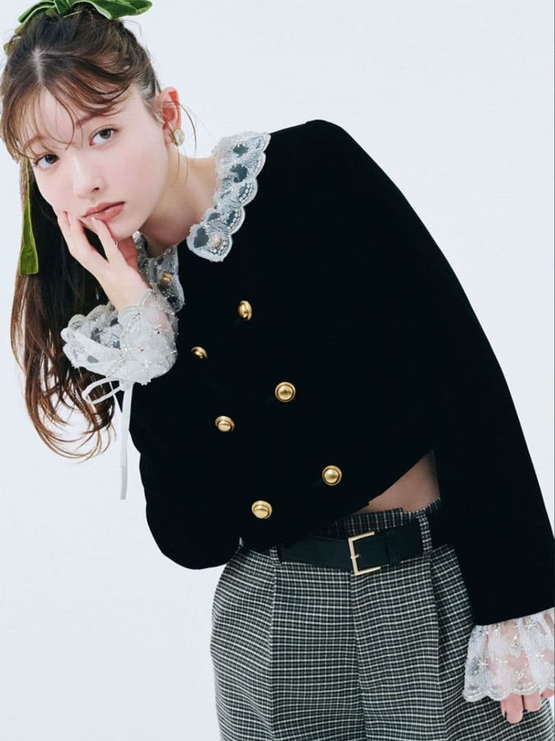 LILY BROWN（リリー ブラウン）スカラップビジューアタッチドジャケット セール】[L.B CANDY STOCK]スカラップビジューアタッチドジャケット