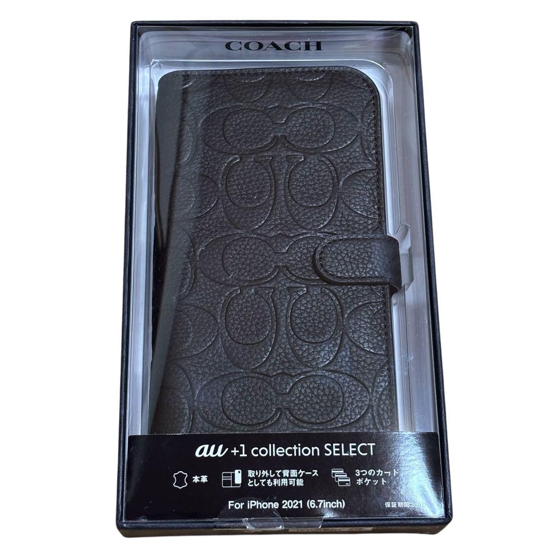 新品 未使用 iPhone 13 COACH（R）ブックタイプケース ブラック iPhone Air用 COACH（R）ブックタイプケース／SIGNATURE Black