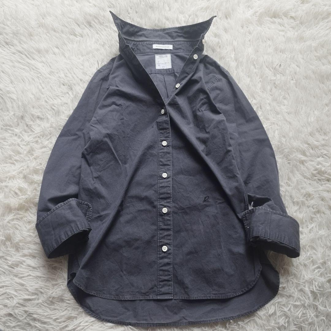 美品✨マディソンブルー マダムウォッシュドアウトシャツ 長袖 ネイビー 01 MADISONBLUE(マディソンブルー)のコットンマダムシャツ通販 | 集英社
