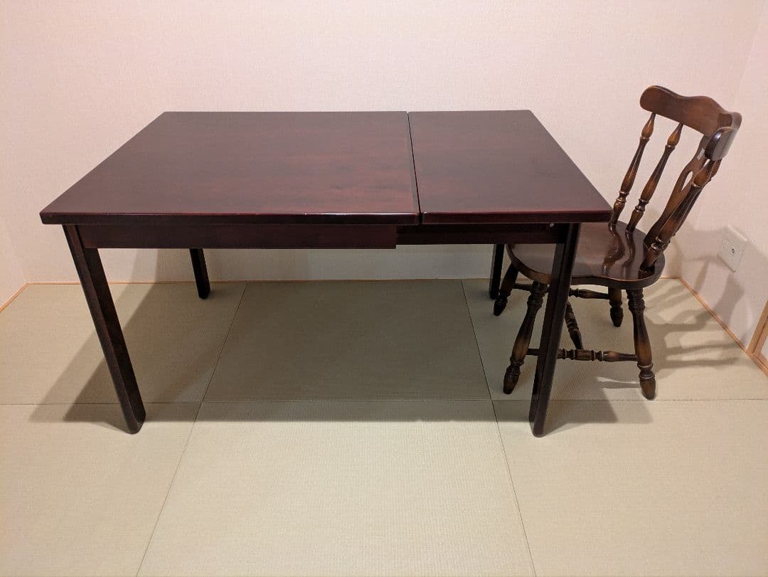 【オールド カリモク】バタフライテーブル ダイニングテーブル 折たたみ式 廃盤品 東谷 バタフライテーブル 幅120cm 奥行3段階調整 高さ70.5cm （ 3way