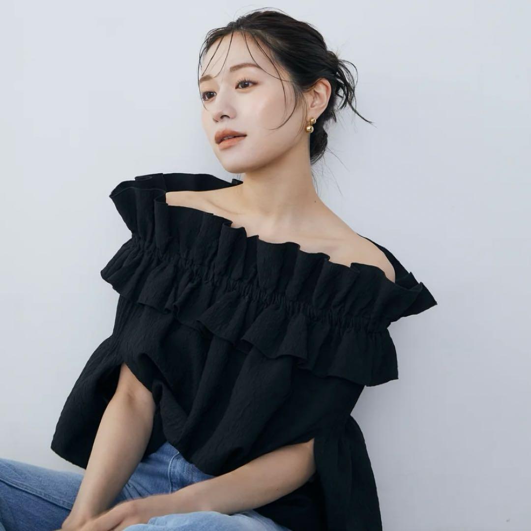 【L'AUBE BLANC】Raffle balloon cape Blouse Cape sleeve Chiffon Blouse – L'AUBE BLANC