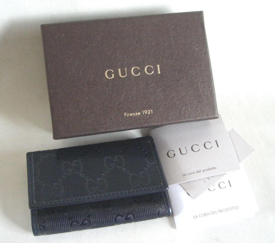 新品未使用 GUCCI グッチ 6連 キーケース GUCCI（グッチ） GUCCI 6連 キーケース ネイビー マイクロ グッチシマ