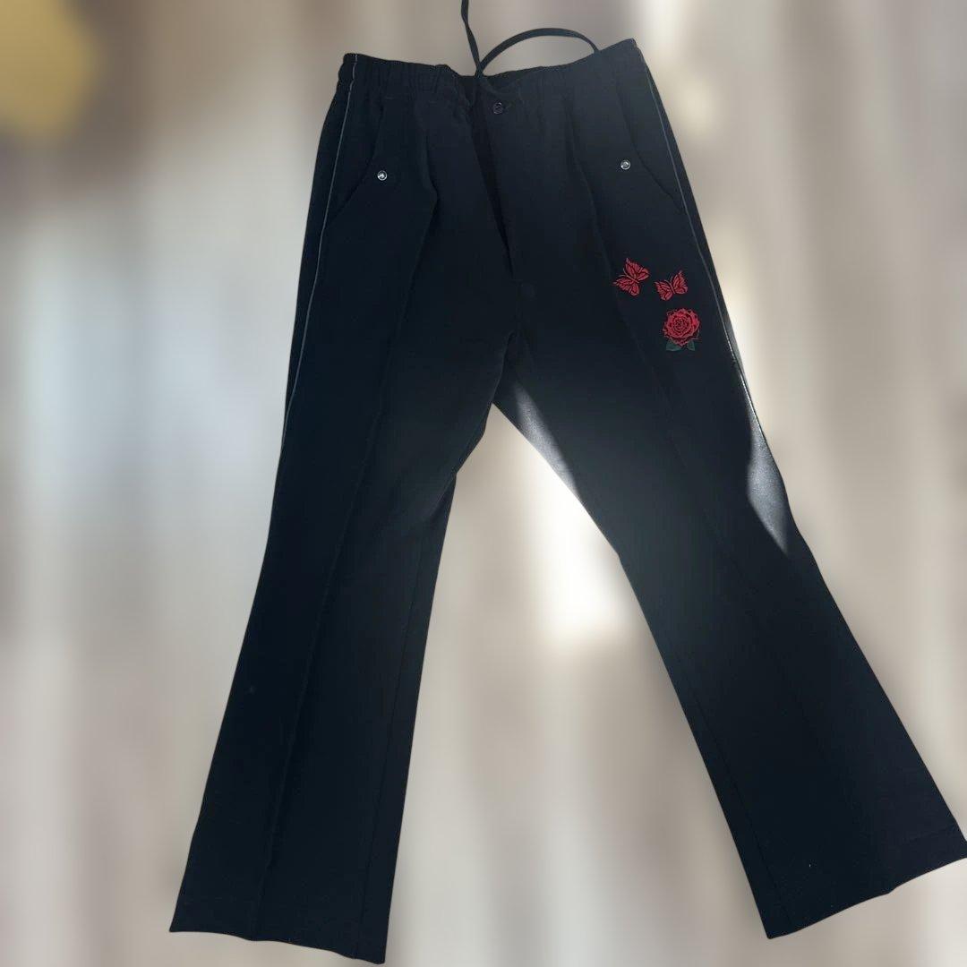 WILDSIDE yohji yamamoto needles刺繍パンツ M ワイルドサイド ヨウジヤマモト×ニードルズ、“蝶と牡丹”刺繍入り