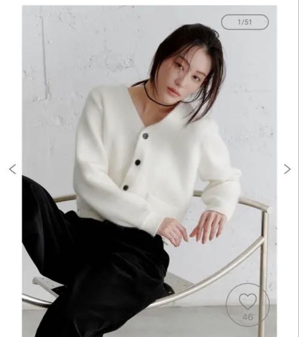 ウォッシャブルコンパクトシャギーＶカーデ MIESROHE ウォッシャブルコンパクトシャギーVカーデ(カーディガン)｜トップス