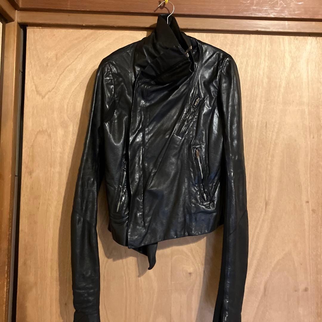 Rick Owens レザージャケット Rick Owens ジップアップ レザージャケット | ブラック | FARFETCH JP