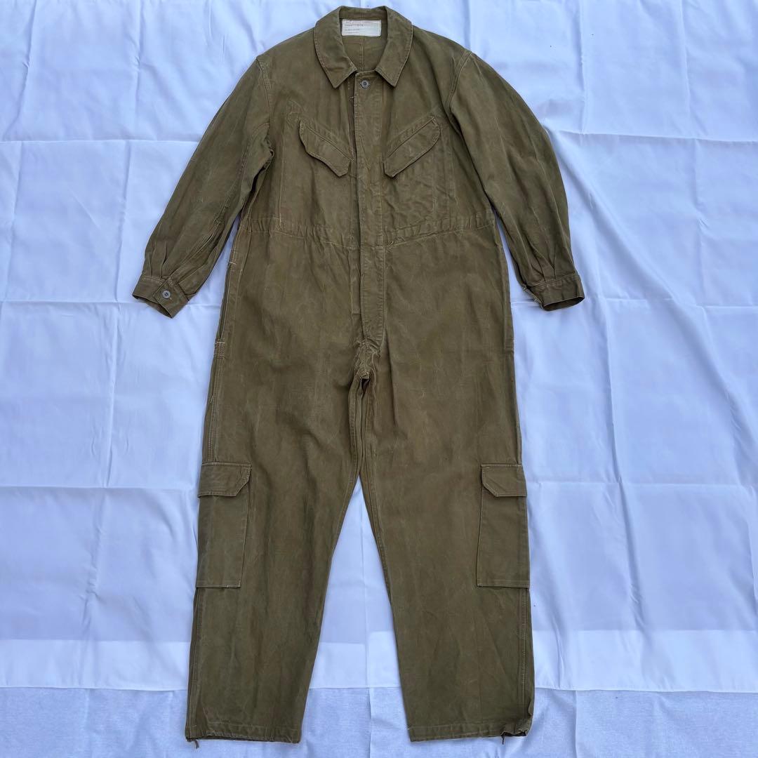 激レア ほぼデッド 圧倒的オーラ 50年代 フランス軍 タンカースオールインワン フランス軍 リフレクター メカニックパンツ オリーブ デッドストック