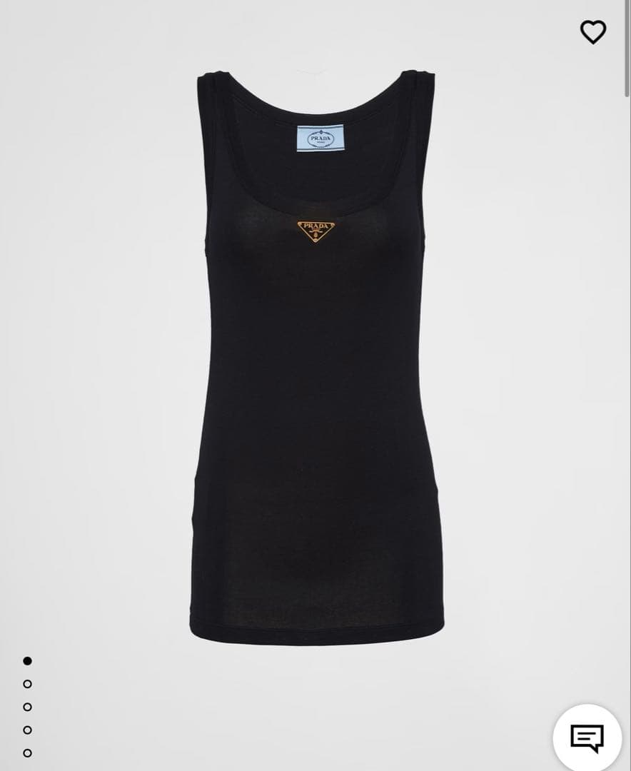 PRADA タンクトップ 36 Black Silk Tank Top With Logo | PRADA