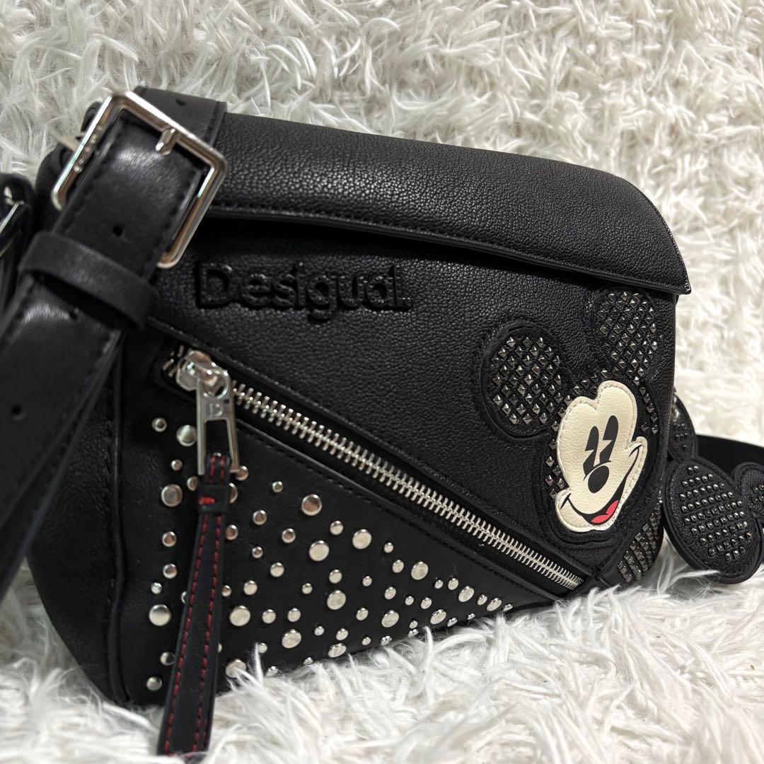 ✨未使用級/限定品✨デシグアル×ディズニー ショルダーバッグ ミッキー スタッズ Desigual｜ミッキーマウス スタッズショルダーバッグ | Rakuten