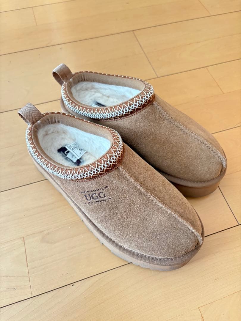 UGG スリッポンムートンブーツ ブラウン アグ UGG タゼル ムートンブーツ スリッポン スリッパ レディース 厚底