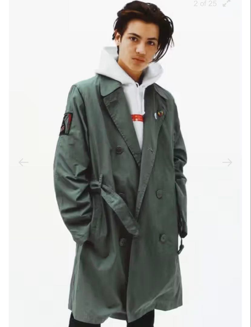 希少　SUPREME 16SS ロング　ミリタリー　トレンチコート　ベルト　XL 楽天市場】