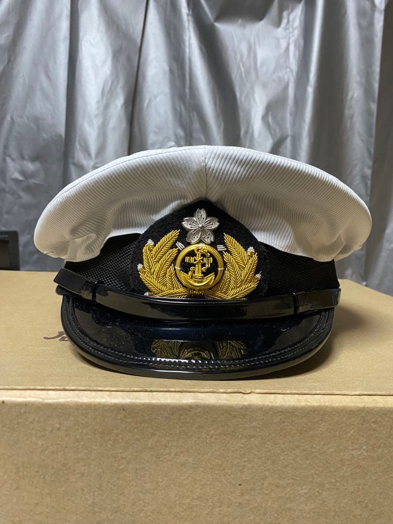 大日本帝国海軍　士官軍帽　制帽　56cm 複製品 日覆付 WW2 大日本帝国海軍 士官軍帽 精密複製 IJN 制帽 士官帽 前章付