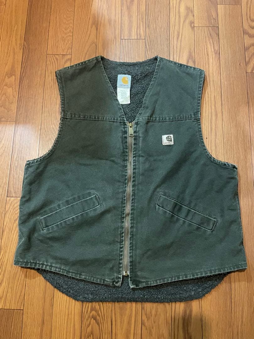 Carhartt オリーブ ジッパーベスト Carhartt CT102286 Mens Moss Green Gilliam Full Zip Vest