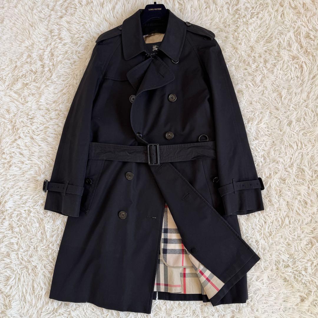美品　バーバリーロンドン　トレンチコート　ライナー　メガチェック　黒　Lサイズ 美品 BURBERRY BLACK LABEL トレンチコート M チェック ライナー