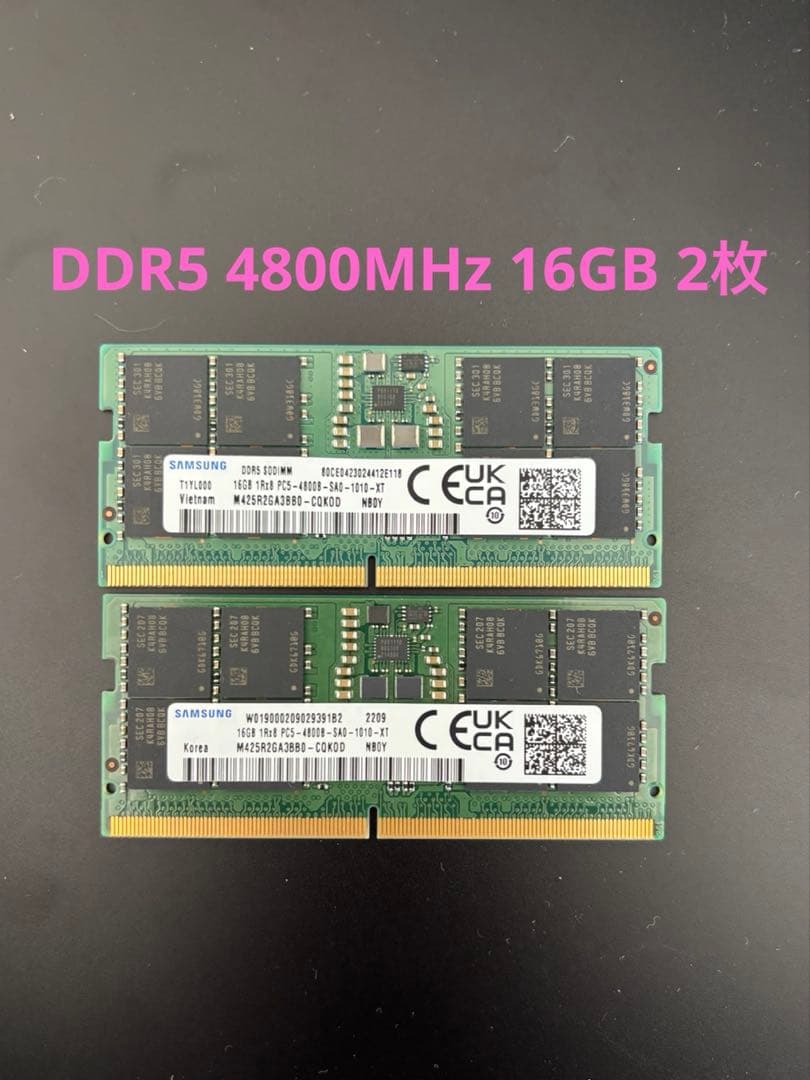 Samsung DDR5 16GB×2枚 4800MHz メモリ Amazon.co.jp: Samsung 16GB DDR5 4800MHz PC5-38400 CL40 SODIMM 1Rx8