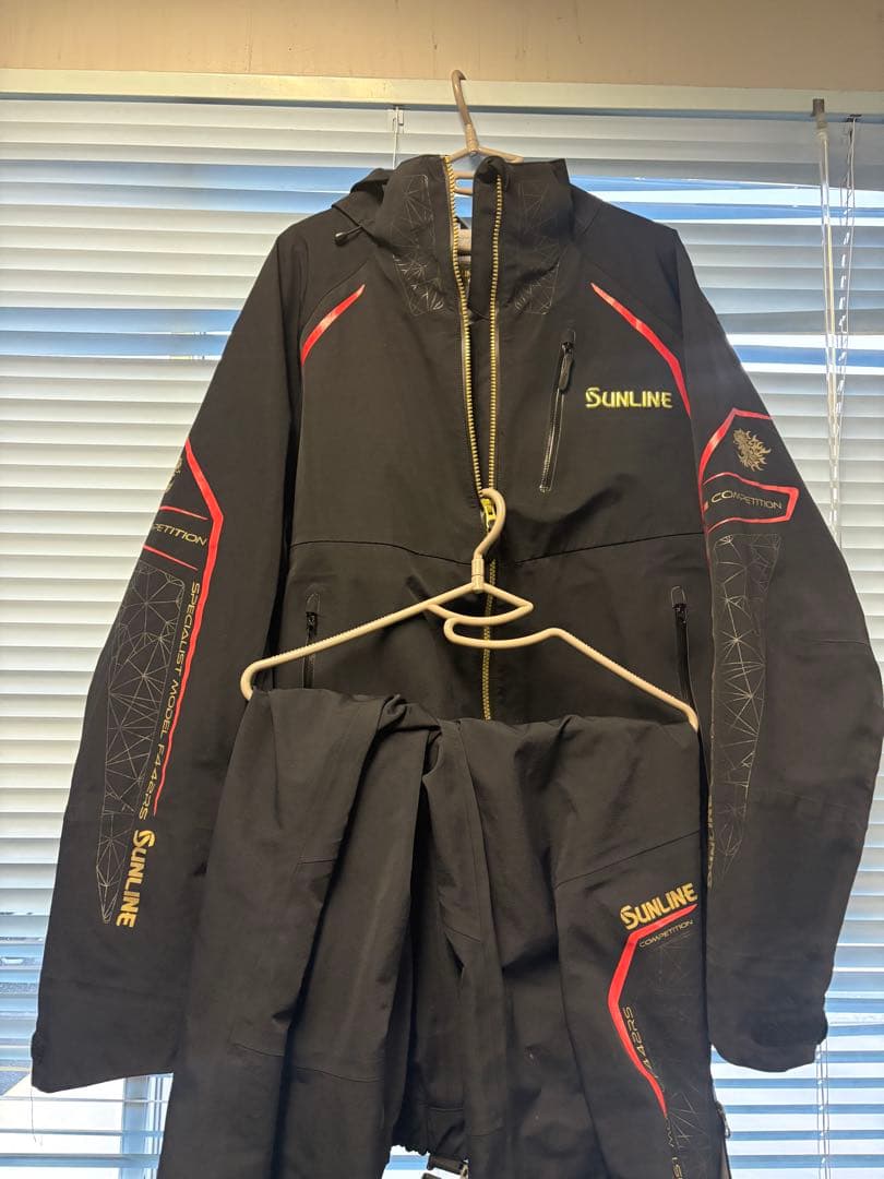 SUNLINE フィッシングスーツ 上下セット 3L サンライン（SUNLINE） オールウェザースーツ S M L LL ブラック SUW