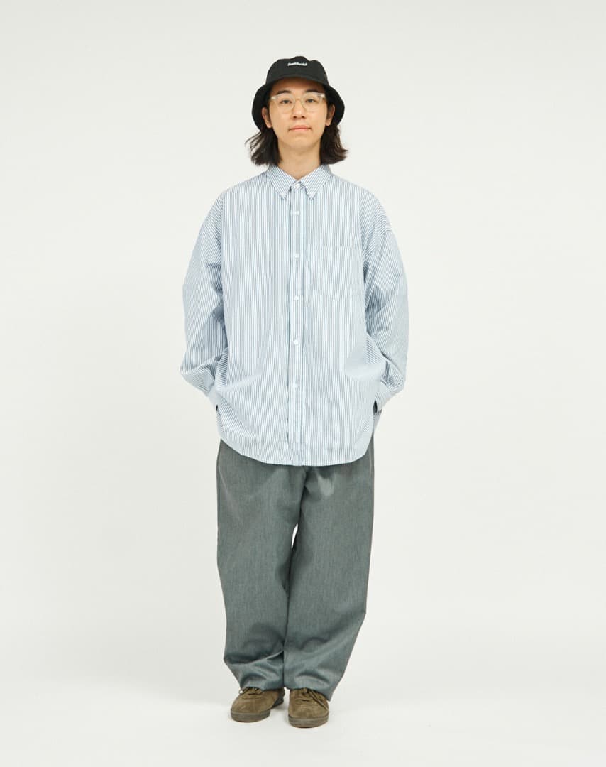【タグ付】FreshService DRY OXFORD BLUE STRIPE Fresh Service DRY OXFORD CORPORATE L/S B.D. SHIRT [BLUE STRIPE